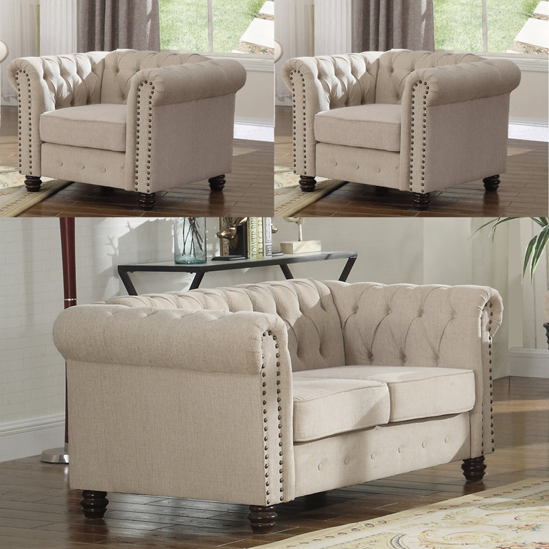 House of Hampton Audwin 3 Piece Living Room Set Wayfair